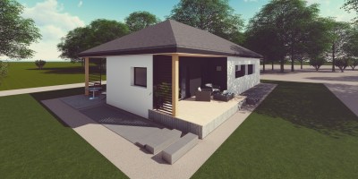 Casa Parter 9 metri latime cu 3 dormitoare