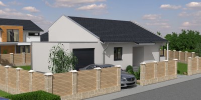 Proiecte case parter cu 2 dormitoare