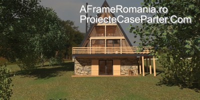 Proiect Casa A frame de lemn 8 metri latime