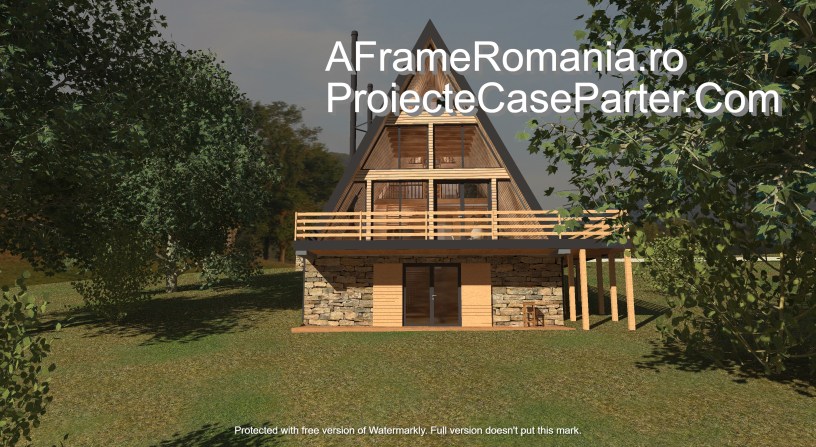 Proiect Casa A frame de lemn 8 metri latime