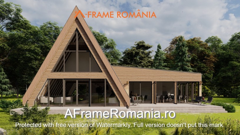 Casa tip a frame cu extensie - design