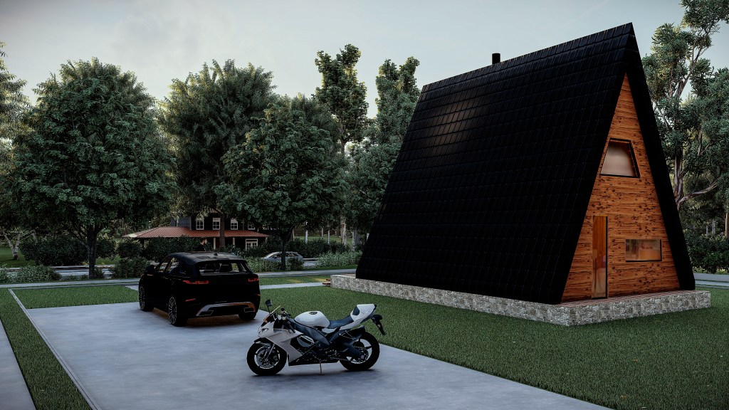 Casa tip a frame - latime 6 metri lungime 8,6 metri planuri de arhitectura si structura