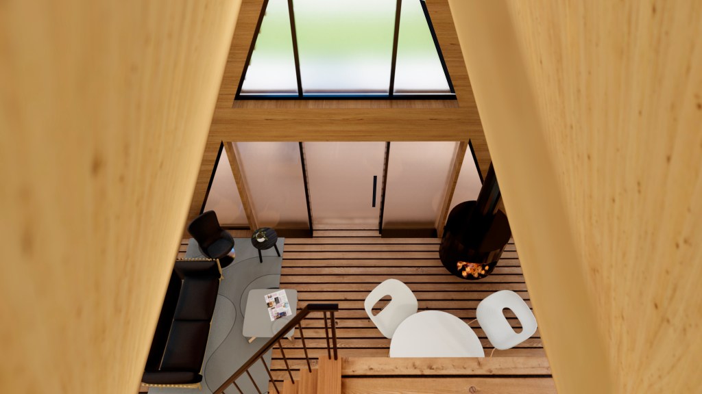 Casa tip a frame - latime 6 metri lungime 8,6 metri planuri de arhitectura si structura