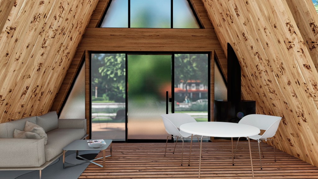 Casa tip a frame - latime 6 metri lungime 8,6 metri planuri de arhitectura si structura