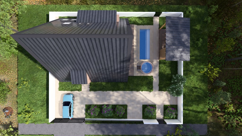 Proiect casa a frame 12 x 13 metri - proeicte case tip a de lemn planuri si fundatii