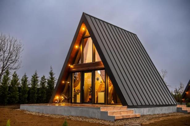 Kit si proiect Cabana A Frame 7 x 7&nbsp;metri