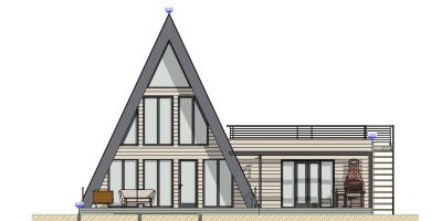 casa a frame cu extensie laterala