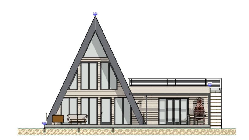 casa a frame cu extensie laterala