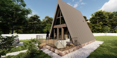 Casa A Frame 6 x 7 metri - lemn kit